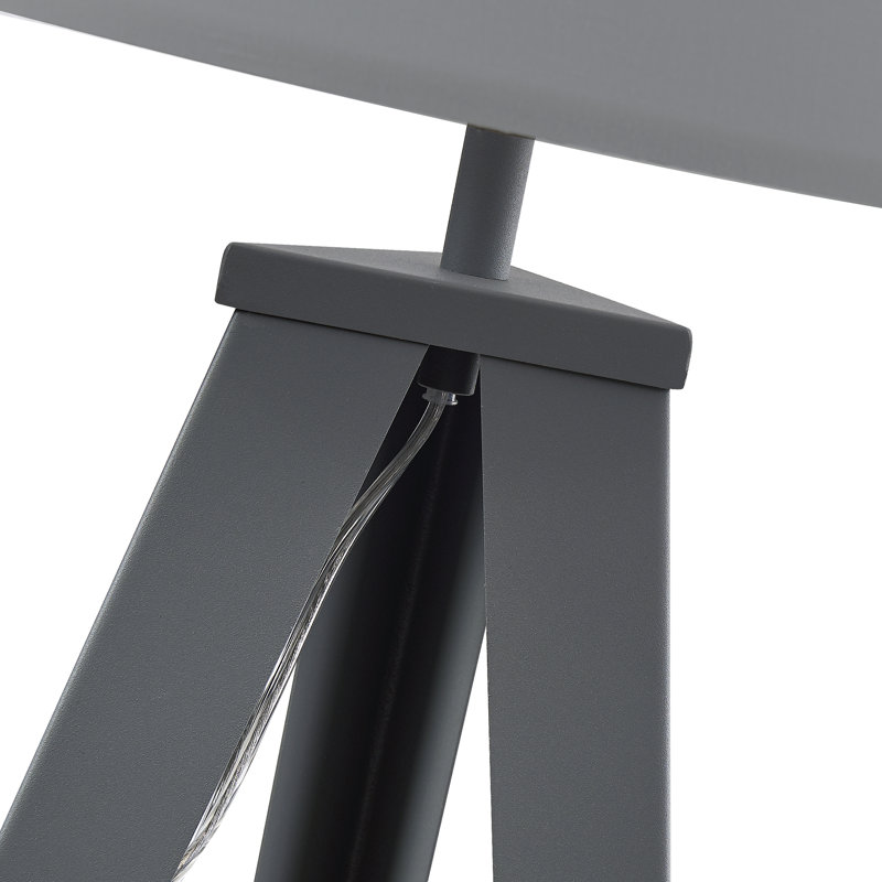 Lampe trépied 60 po Buser, Finition laiton, gris