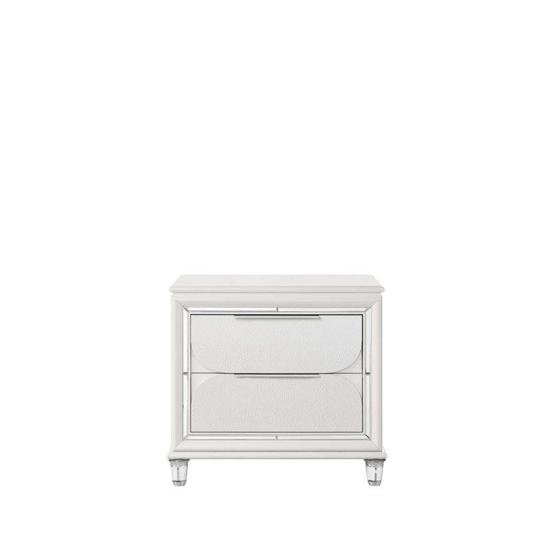 Table de chevet avec un design moderne, un grand rangement, une fabrication durable et un assemblage facile pour un ajout de chambre à coucher élégant et fonctionnel.