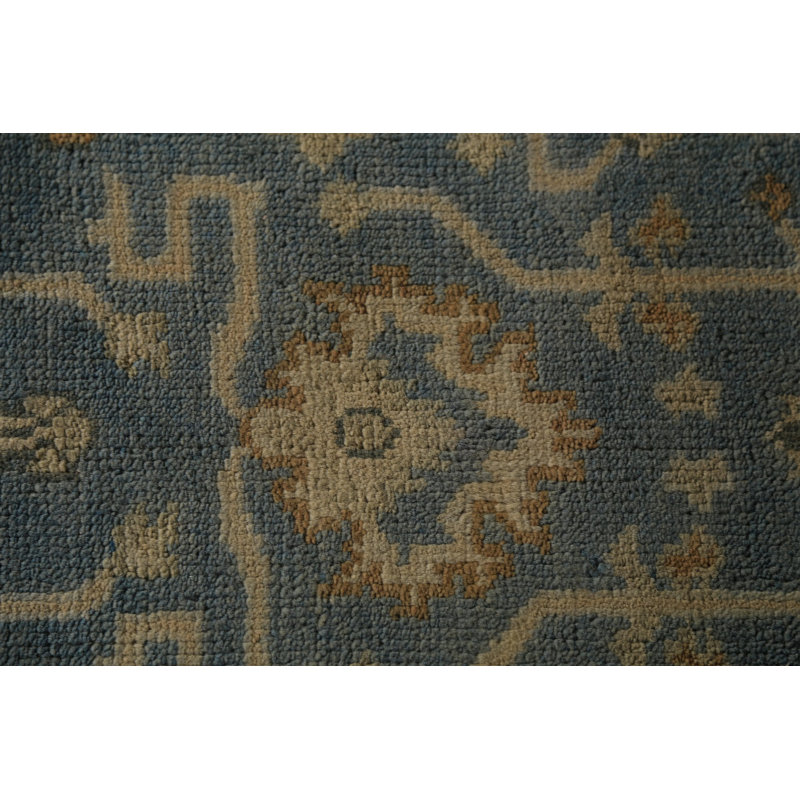 Tapis de couloir bleu Oushak