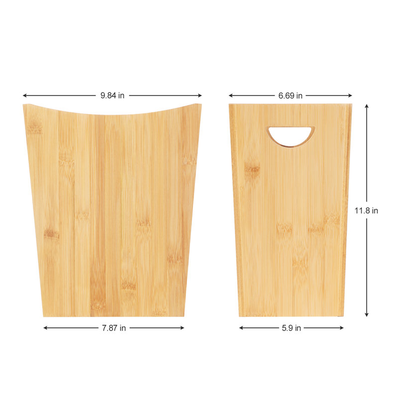 Natural Bamboo 2-Gallon Open Waste Basket