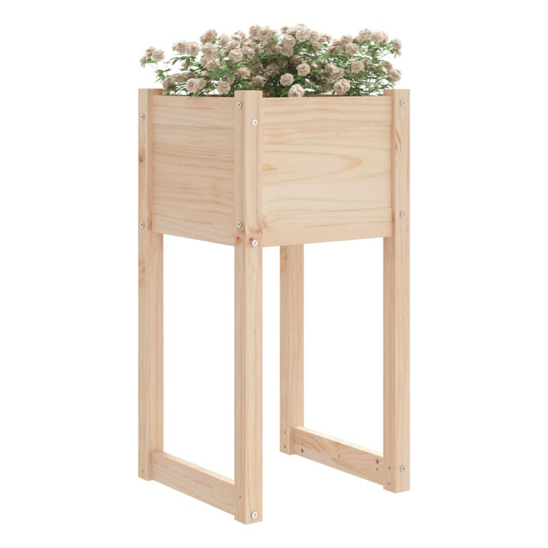 Wood Pot Planter, Brown, 81cm H x 40cm W x 40cm D