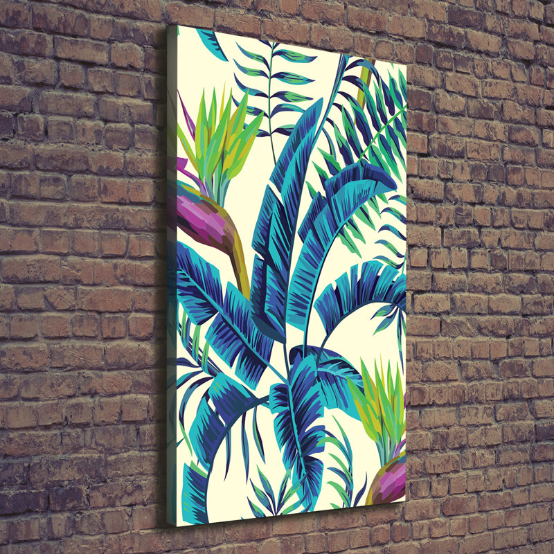 Tropical Leaves - Wrapped Canvas Print, 140cm H x 70cm W