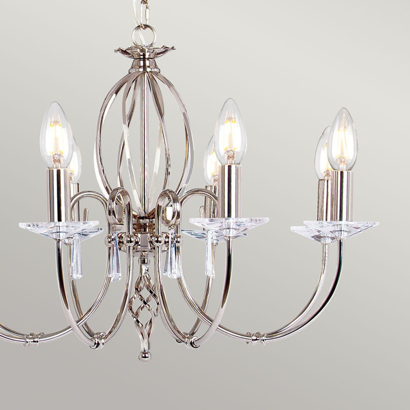 Vosburgh 8 - Light Candle Style Chandelier, Polished Nickel