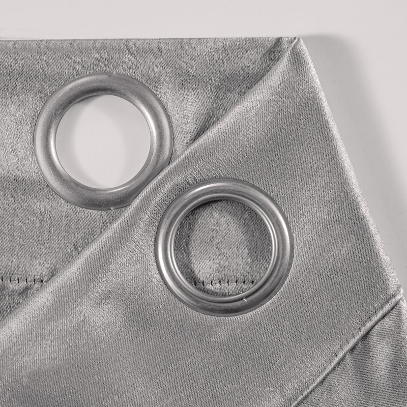 Paire de rideaux occultant en polyester Rosetter, Argent