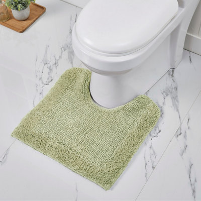 Tapis de toilette en forme de U capitonné réversible Llarely 100% coton ultra-absorbant, lavable à la machine 20 x 20