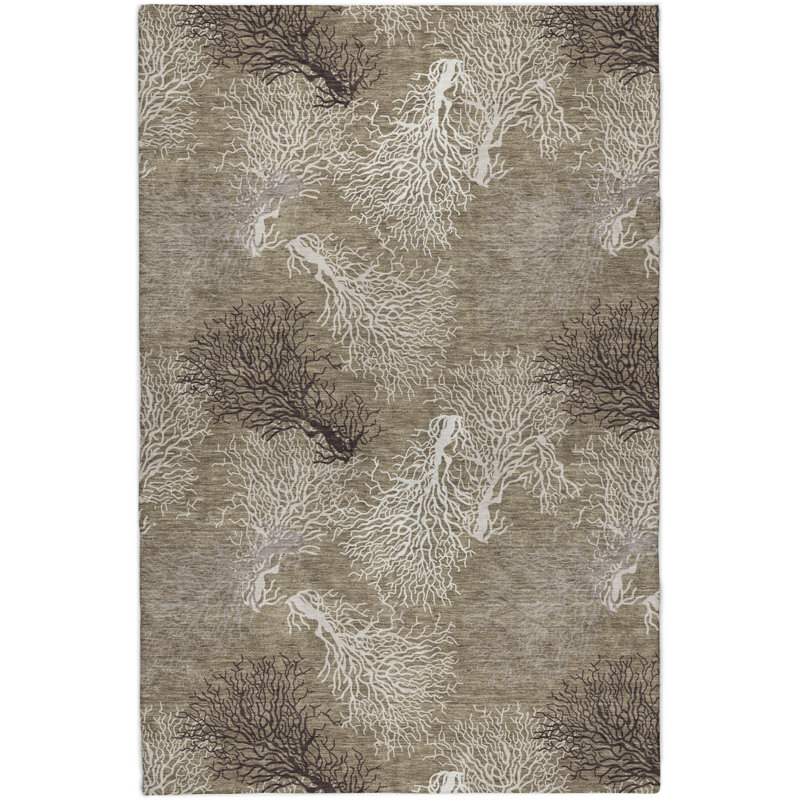 Premium Machine Washable Dream Shag ADS182 Coral Rug, 8' x 10', Latte