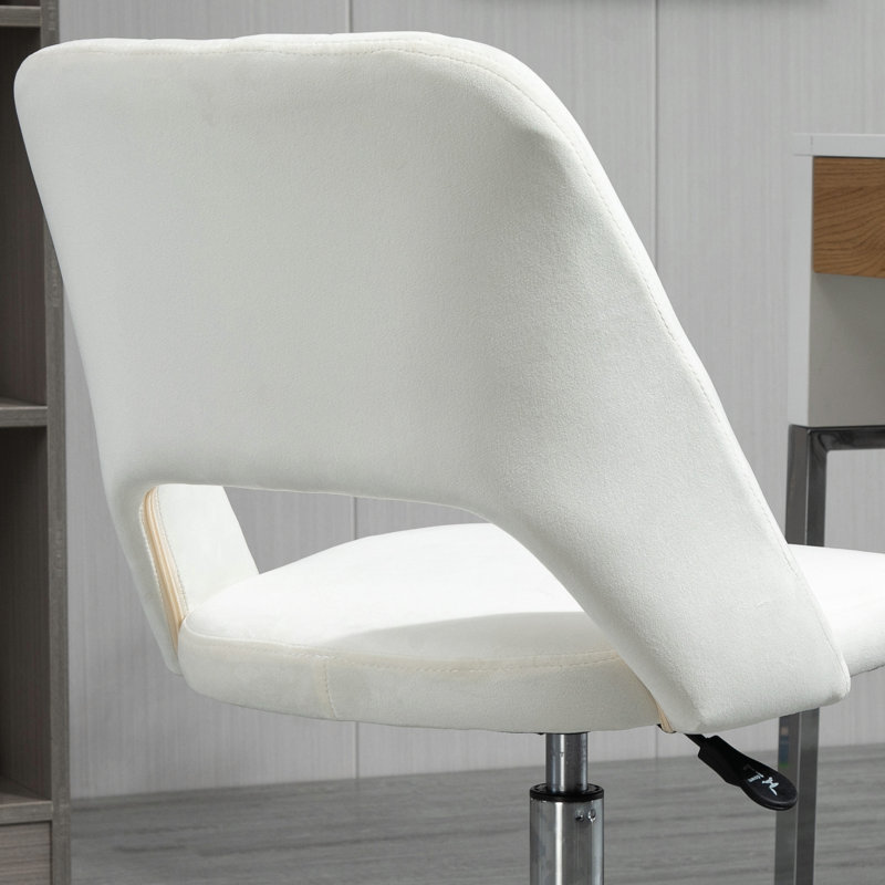 Hunstant Velvet Office Chair, Cream White