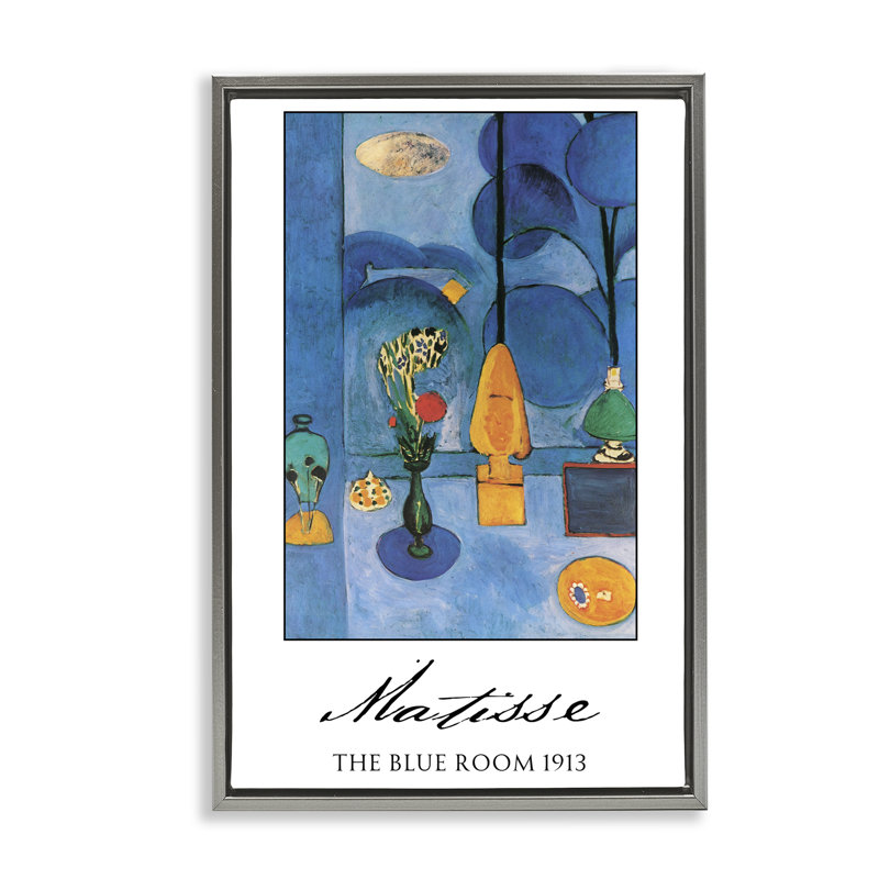 Cadre flottant Matisse The Blue Room, design par Vintage Hustle, Cadre flottant gris lustré, H 31 po x l 21 po