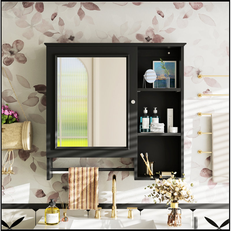 Wall Mounted Bathroom Storage Cabinet, Black
