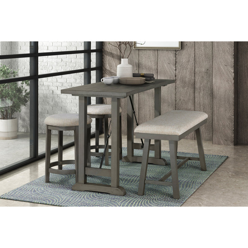 Banc gris à hauteur de comptoir, siège en mousse pour salle à manger de style industriel