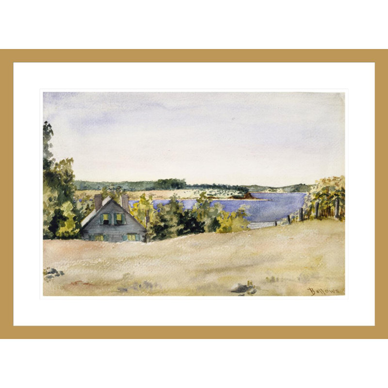 «Gardiner's Bay from Sag Harbor» par George Wesley Bellows - Estampe numérique encadrée, H 22,03 po x l 29,5 po