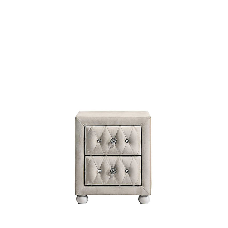 Table de chevet avec tiroir, Beige