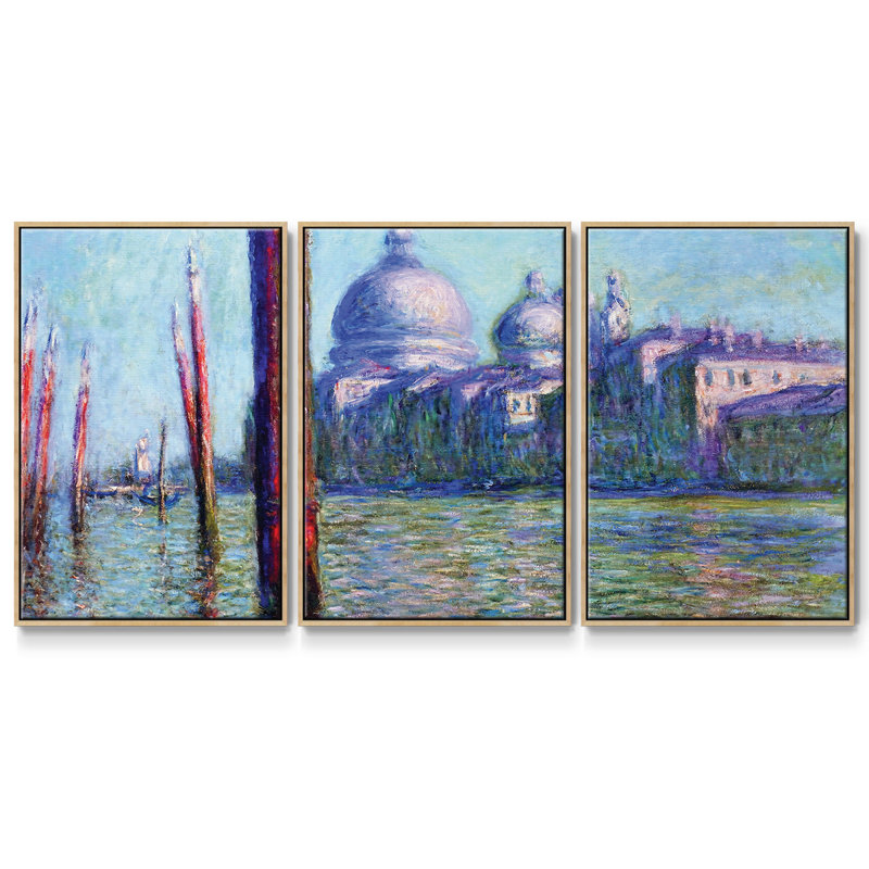 Le Grand Canal à Venise, 1908 03 - Toile encadrée multi-pièces, H 24 po x l 48 po x P 2 po, Naturel