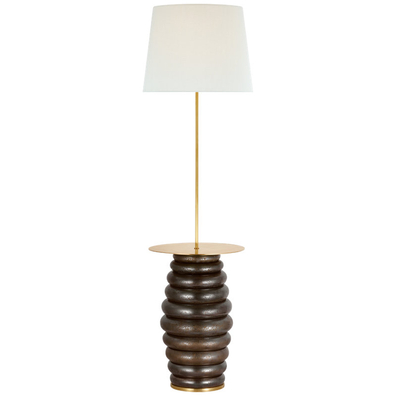 Phoebe Tray Table Floor Lamp, Crystal Bronze