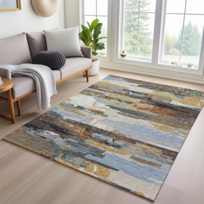 Machine Washable Indoor/Outdoor Boruta ACN2249 Abstract Rug