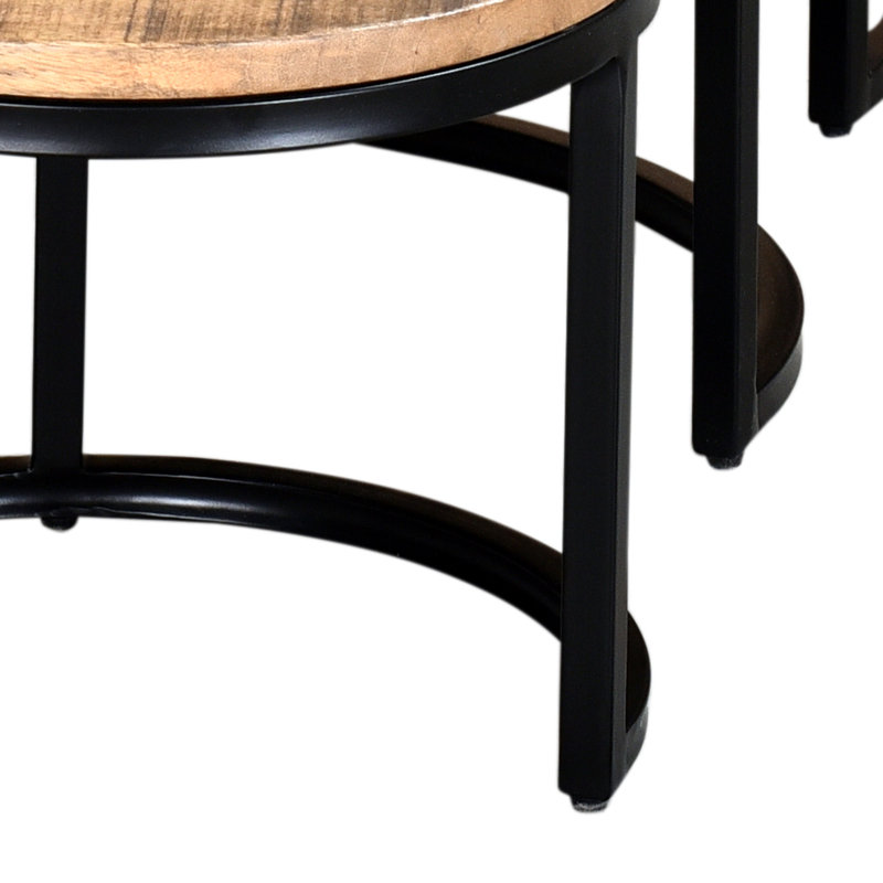 Jaqualine Solid Wood Top Nesting Coffee Table