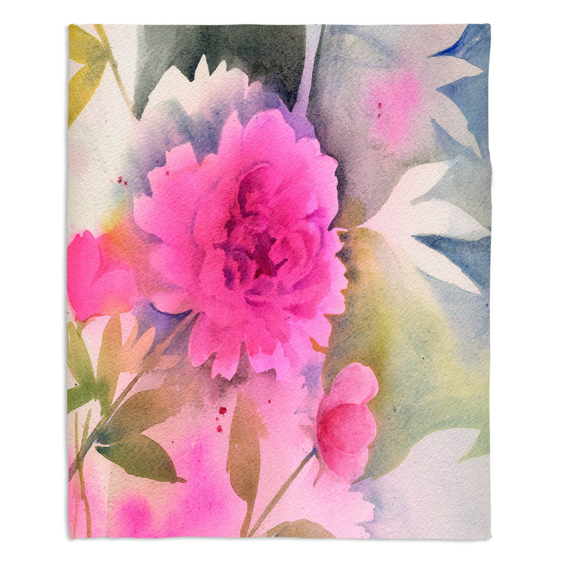  Jeté pivoine, l 51 po x L 60 po