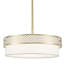 5 - Light 21.57" Dimmable Linen Shaded Drum Chandelier With Cut-Out Design Frame For Kitchen Island Living Dining Rooms Entryway Hallway Foyer-1867484320