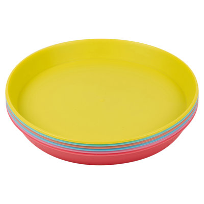 Roseline 6 PCS Colorful Plastic Plates Set