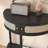 Half Moon Design End Table With Sliding Rattan Door,Elegant Semi-Circle Entryway Console Table