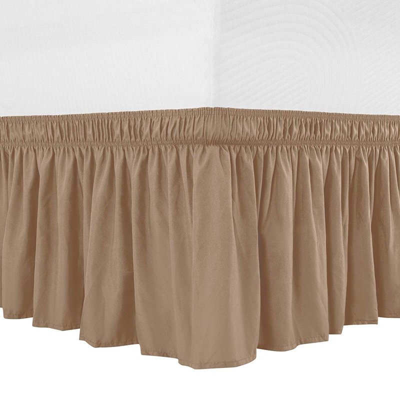 Pleated Wrap Around Bed Skirt, Twin, Sand