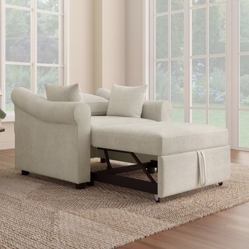 Fauteuil convertible Azair Chenille, Beige
