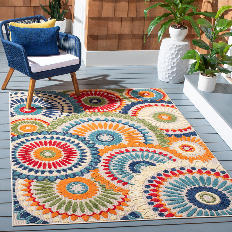 Geometric Indoor / Outdoor Area Rug, Rectangle 160 x 229 cm