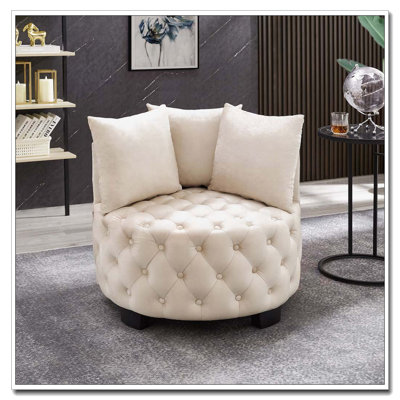 Tufted Upholstered Swivel Chair