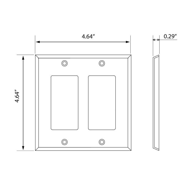 Black Powder Coated Double Rocker Switch Plate