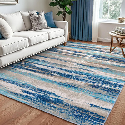 Area Rugs Washable Non Slip Rug With Rubber Backing for Living Room Bedroom