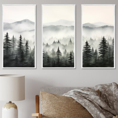 Ensemble de salon gris forêt brume matinale Horizon I - Forest Wall Art