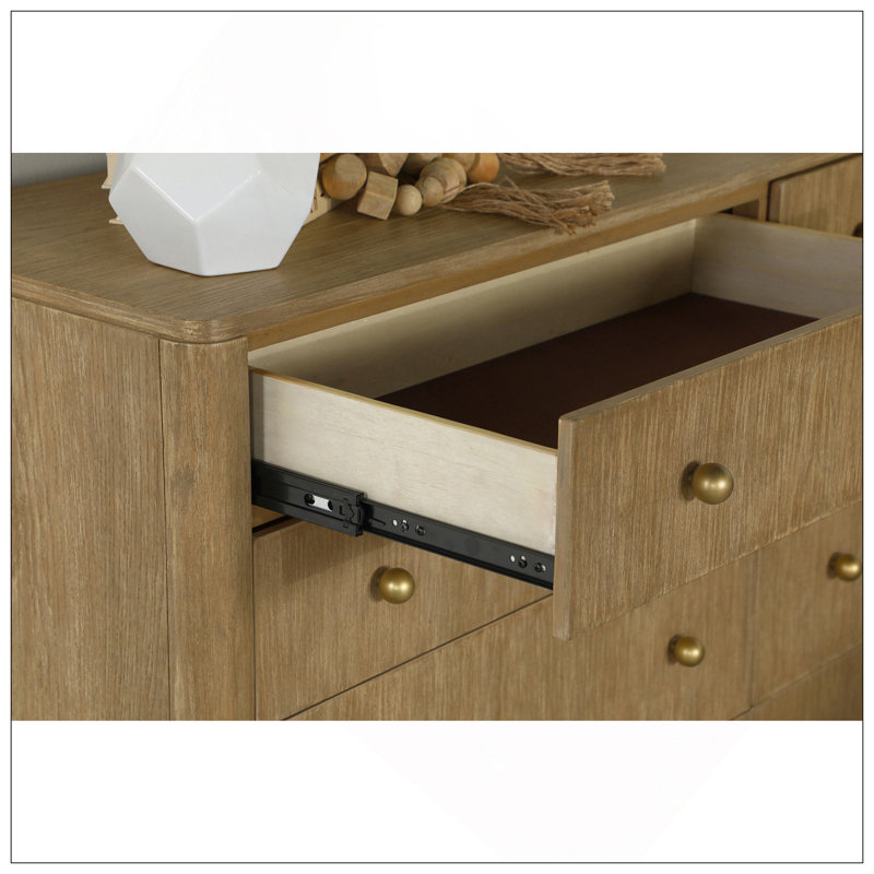 Commode rectangulaire à 8 tiroirs Stevie, Sable
