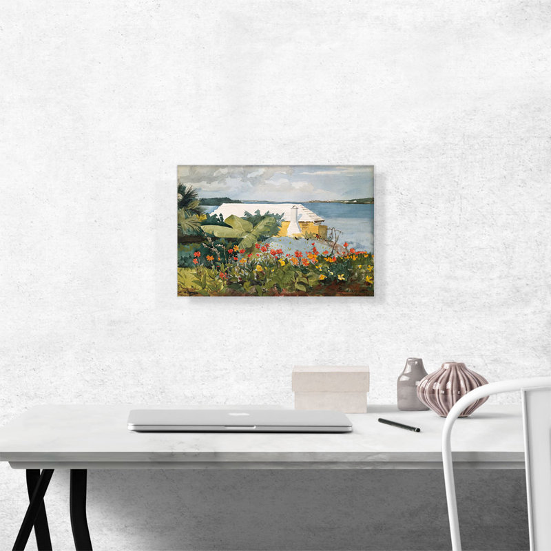 Flower Garden and Bungalow Bermuda Canvas Art Print