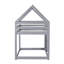 Lit superposé simple au-dessus de simple en bois massif avec échelle, en forme de maison-129416605