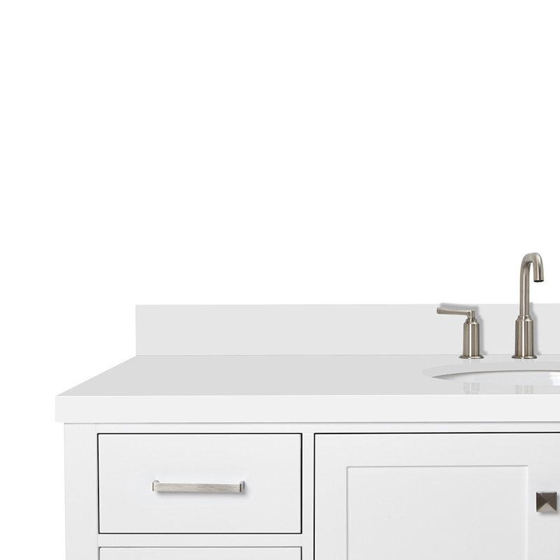 Cambridge 61'' W Single Vanity, Oval, White
