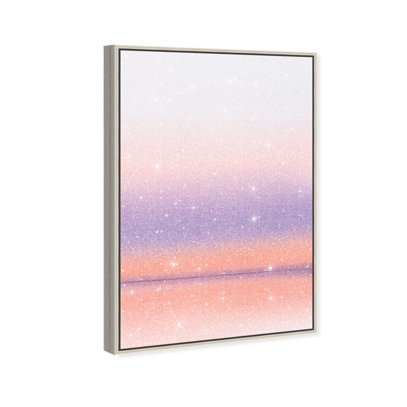 Peach Coastline Print by Oliver Gal, 25"H x 17"W, Silver Floater Frame