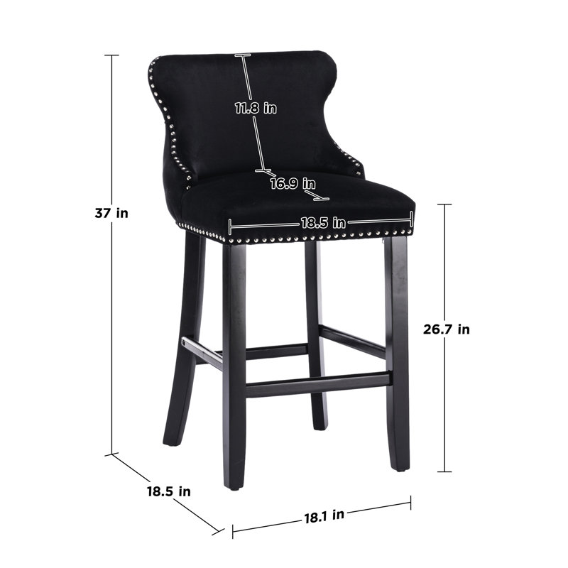 Tabouret de bar 26,7 po, Noir