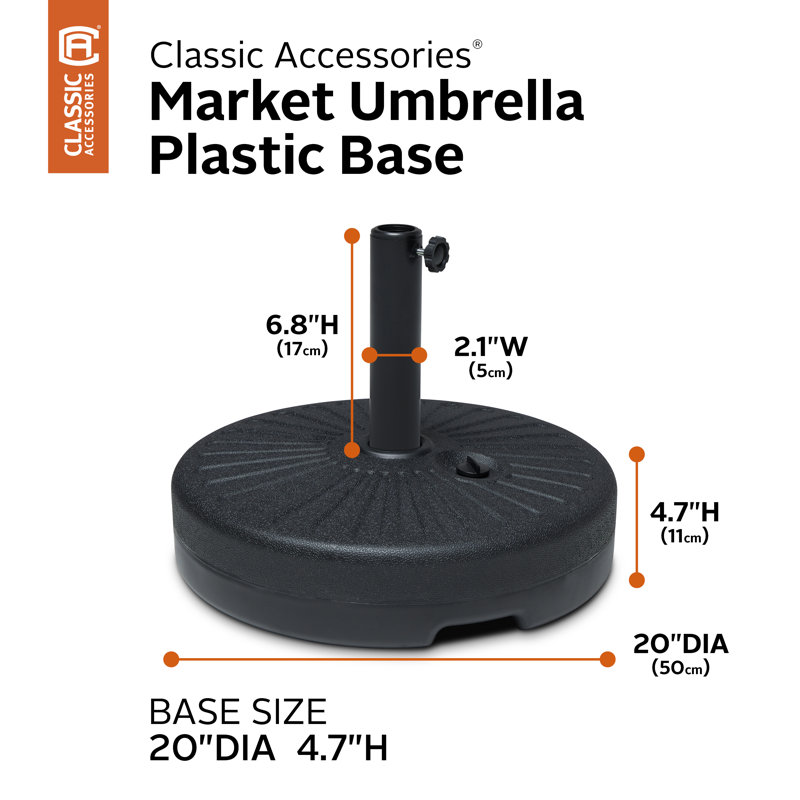 Base en plastique de marché parapluie