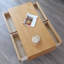 Simple oak four draw square end table-110439180