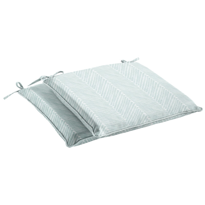 Outdoor 2'' Dining Chair Chair Pad, 19" W x 16" D, Mint/White