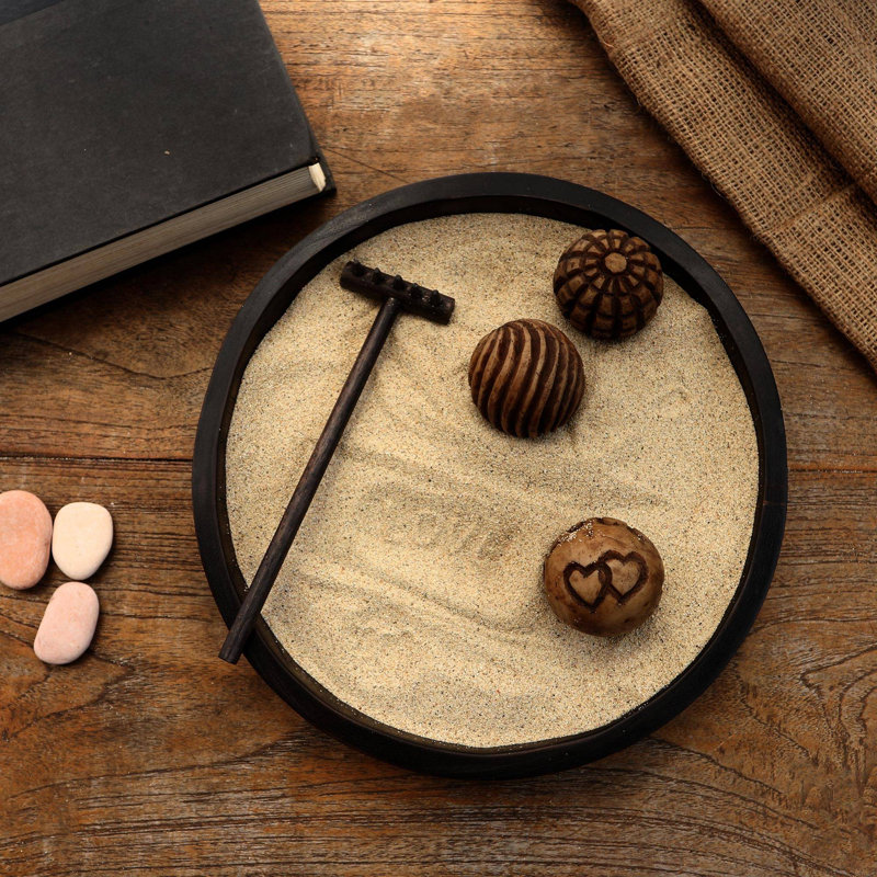 Red Barrel Studio® Meditation Romance, jardin zen en bois
