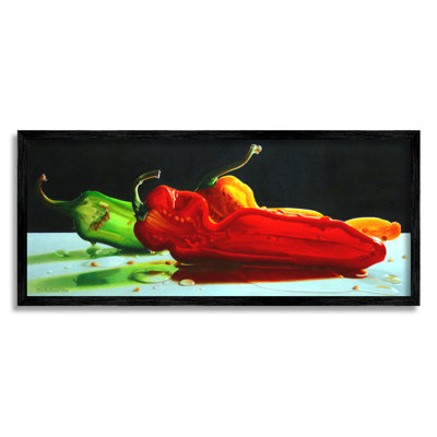 " Bold Modern Peppers Still Life Kitchen Vegetable Food " by Cecile Baird