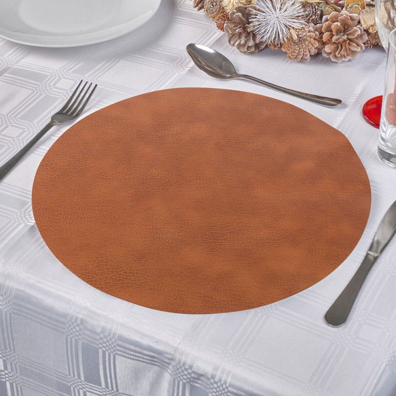Niwako Faux Leather Soilid Colour Round Placemat