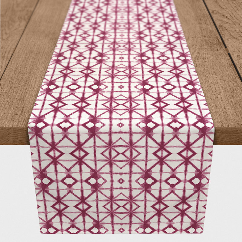 Chemin de table Doster, 90 po x 16 po, Bourgogne, Géomestrique 5