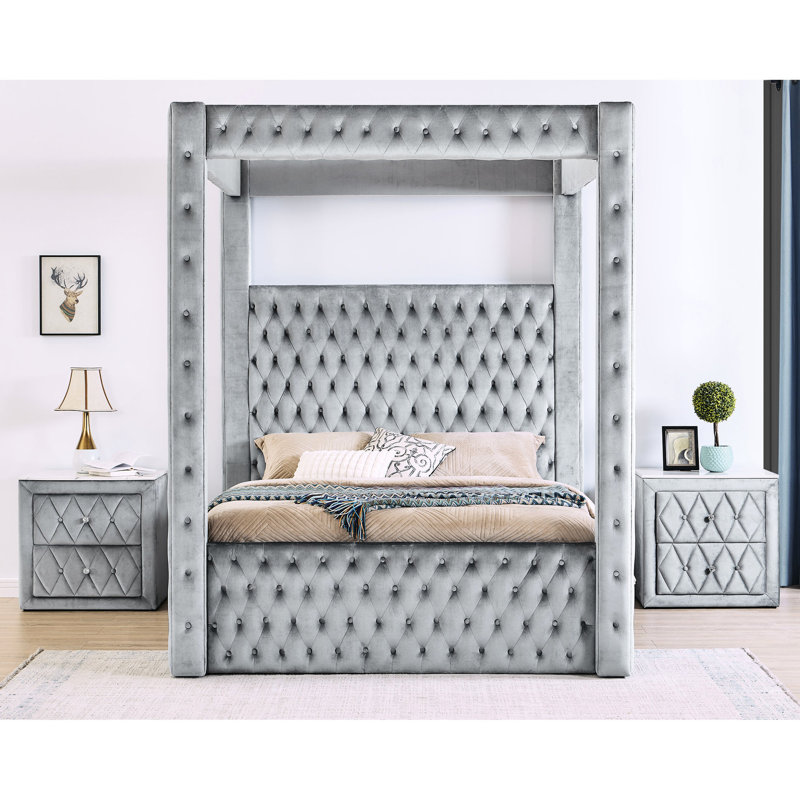 Commode 2 tiroirs Modern Grey Modern, Gris