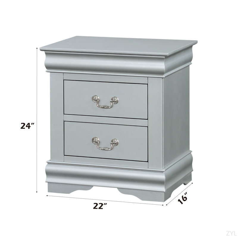 Philippe III Platinum Finish Nightstand