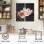 Ensemble de 4 panneaux muraux - Art mural sur toile «Soft Pink Grey Bg» Bilge Paksoylu pour le salon, la chambre à coucher ou le bureau 