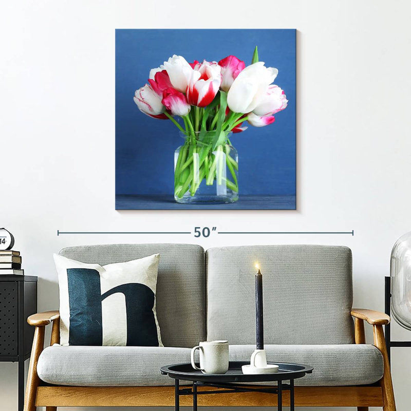 Harnek tulipes en verre, H 30 po x l 30 po