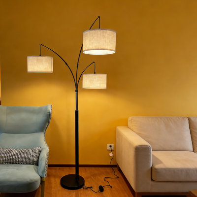 80 " Brushed Arched Floor Lamp Set