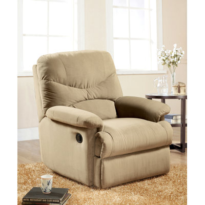 Fauteuil inclinable beige en microfibre